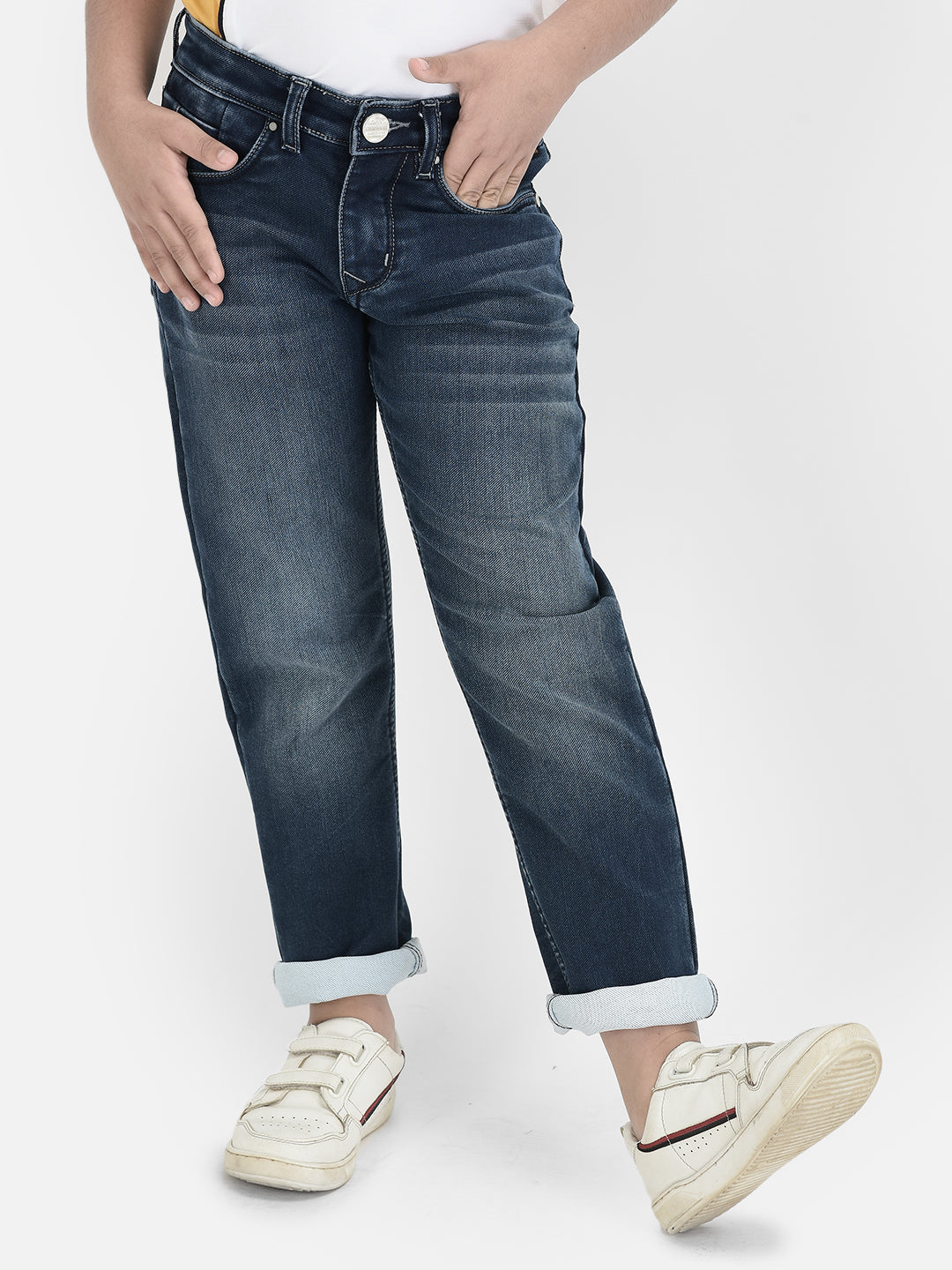 Navy Blue Light Washed Jeans