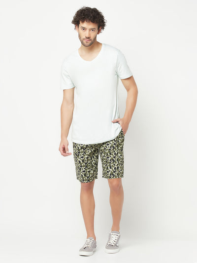 Olive Camouflage Lounge Shorts