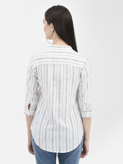 Vertical Striped White Shirt