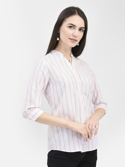 Vertical Striped Pink Shirt