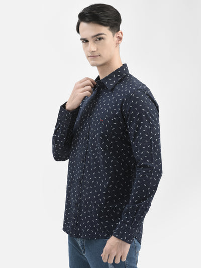 Navy Blue Printed Shirt