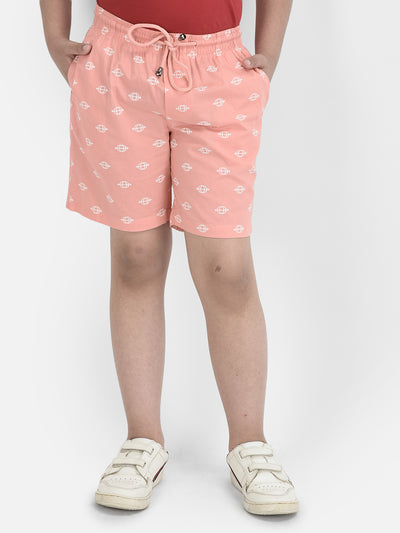 Peach Printed Lounge Shorts