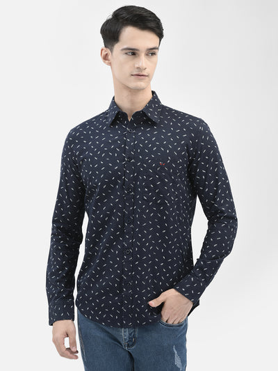 Navy Blue Printed Shirt