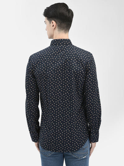Navy Blue Printed Shirt