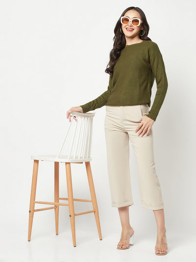 Olive Round Neck Sweater