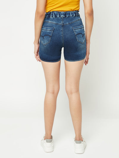  Navy Blue Denim Hot Pants