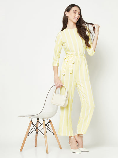 Yellow Round Neck Jumpsuit