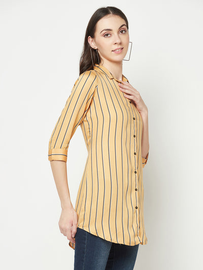Orange Vertical Striped Shirt