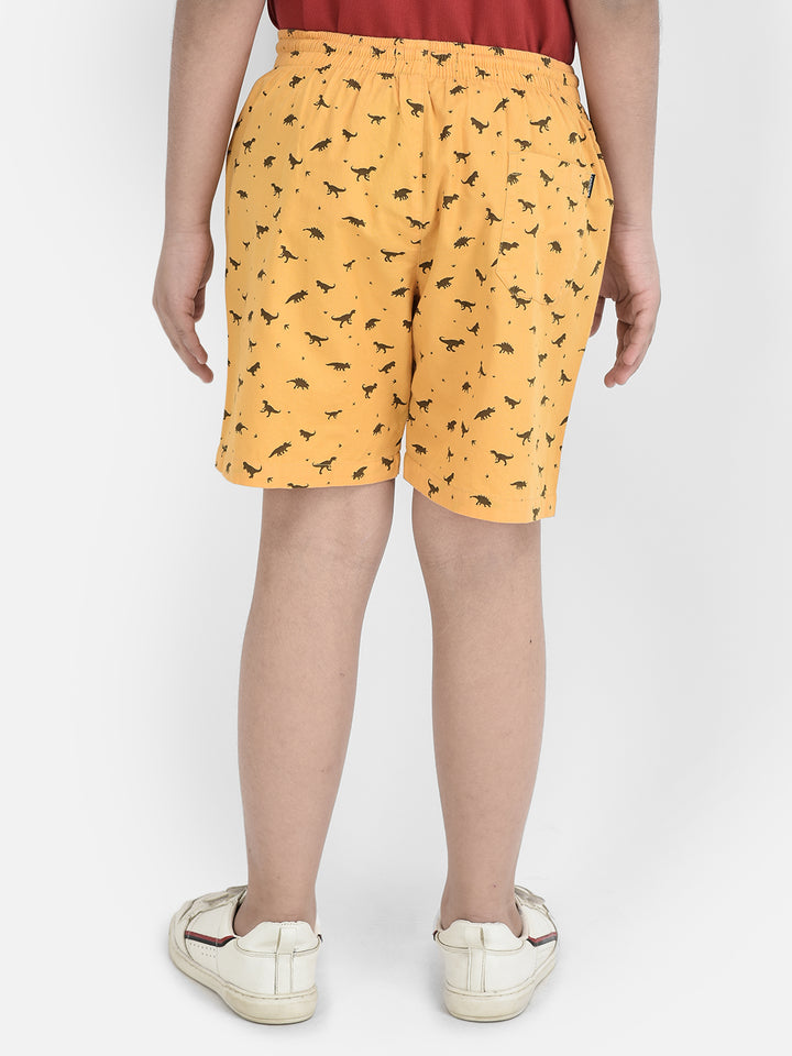 Orange Animal Printed Lounge Shorts