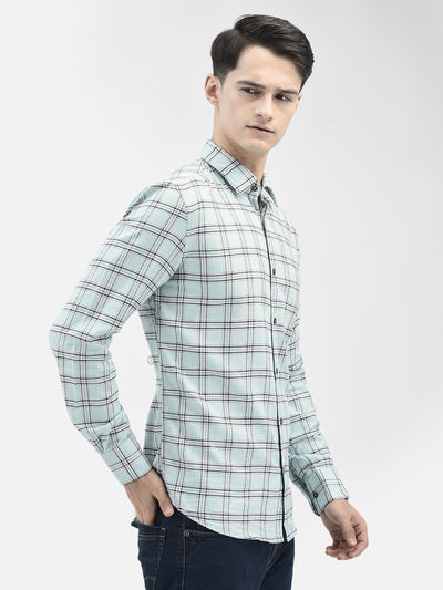 Mint-Green Checked Shirt