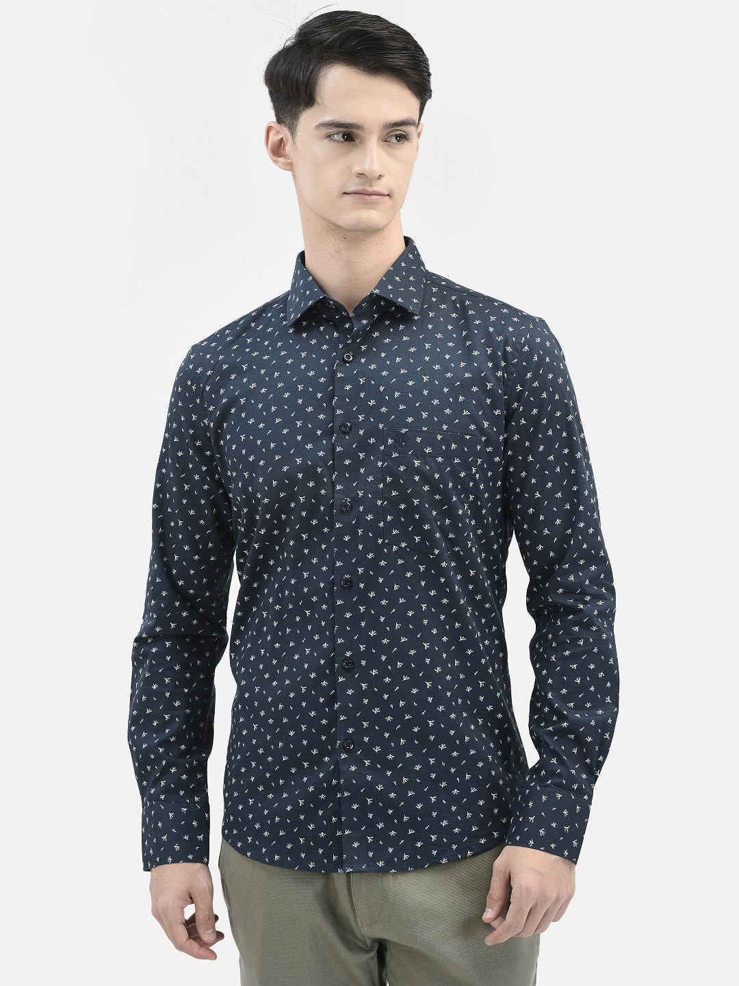 Navy Blue Printed Shirt