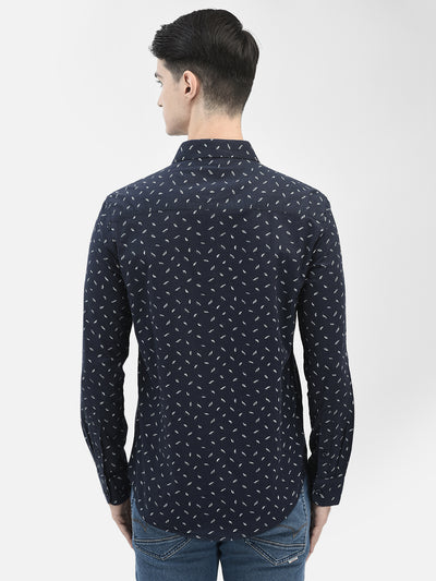 Navy Blue Printed Shirt