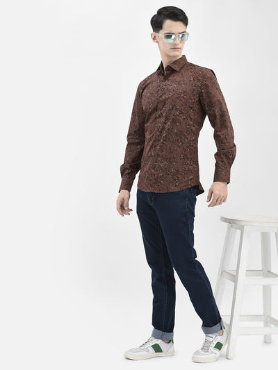 Brown Printed Shirt