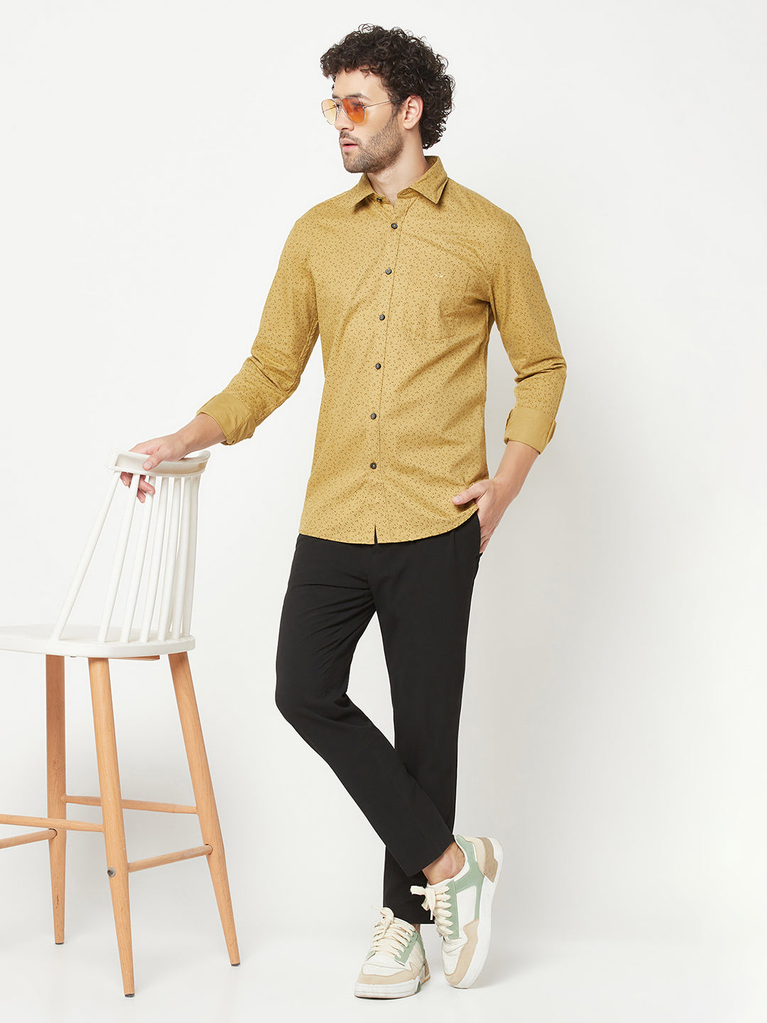 Beige Printed Shirt