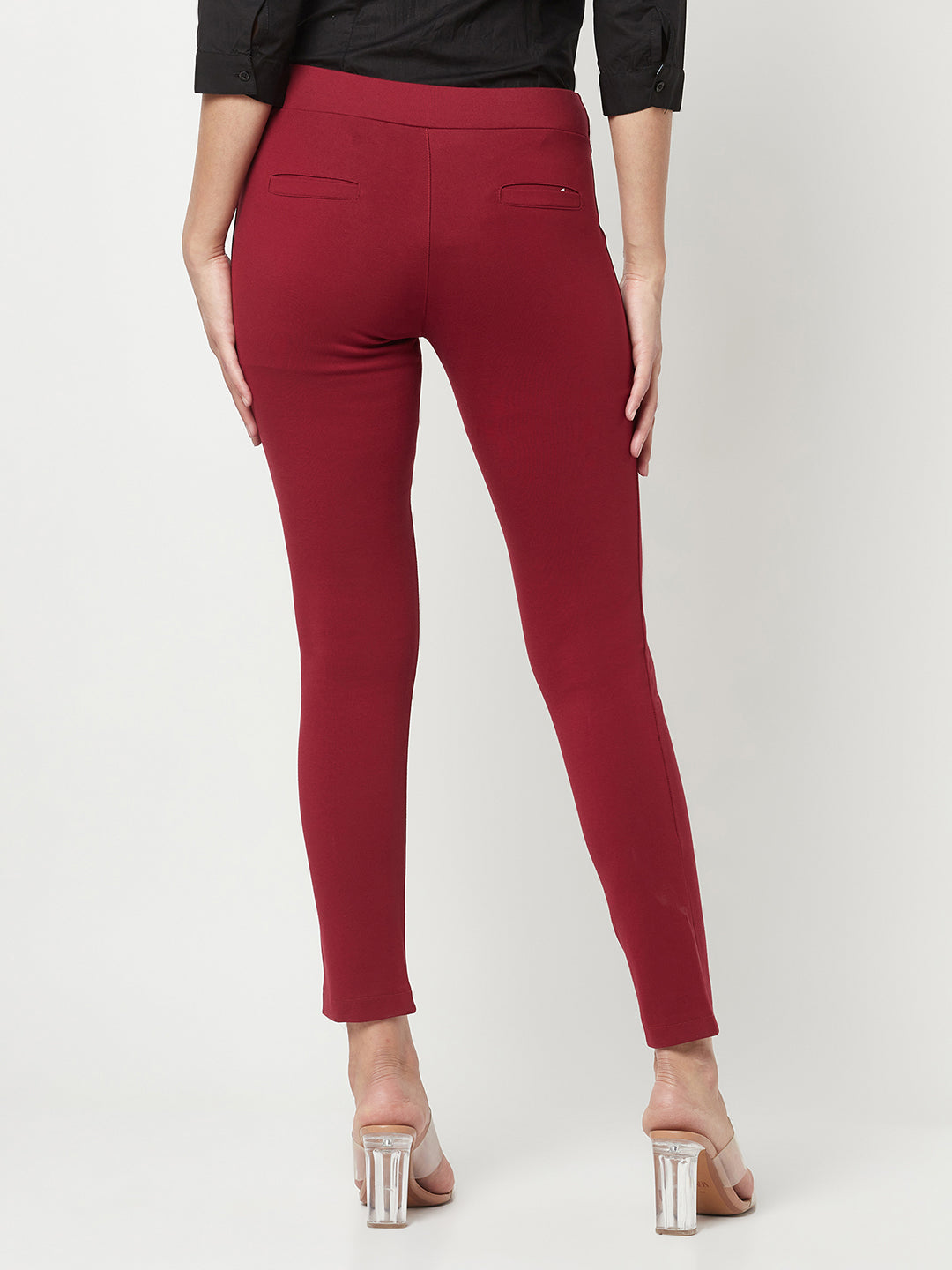 Maroon Slim Trousers