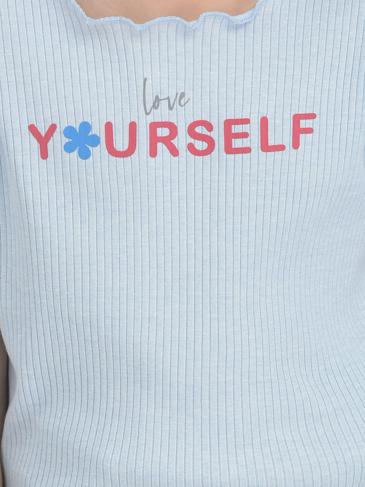 Blue Printed T-shirt