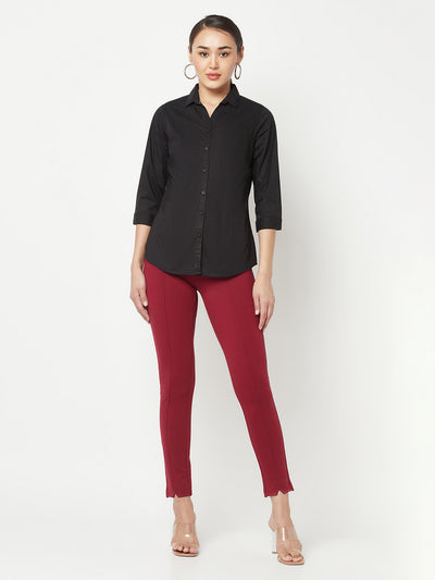 Maroon Slim Trousers