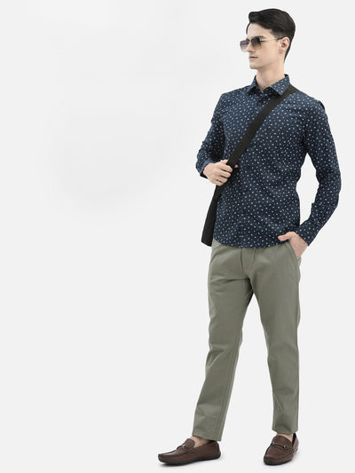 Navy Blue Printed Shirt