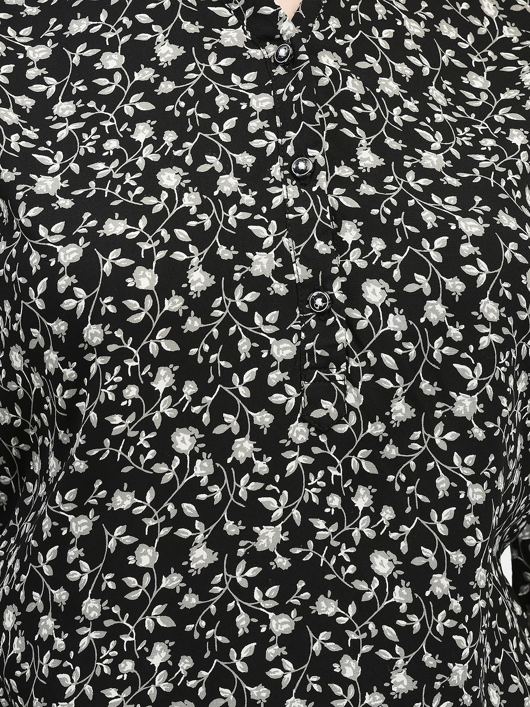 Floral Black Top