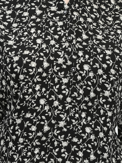Floral Black Top