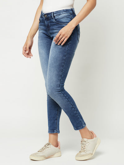  Blue Skinny Ankle Length Jeans