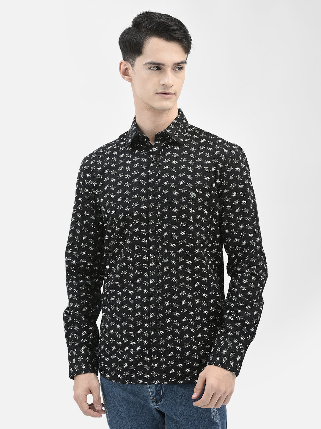Black Floral Shirt