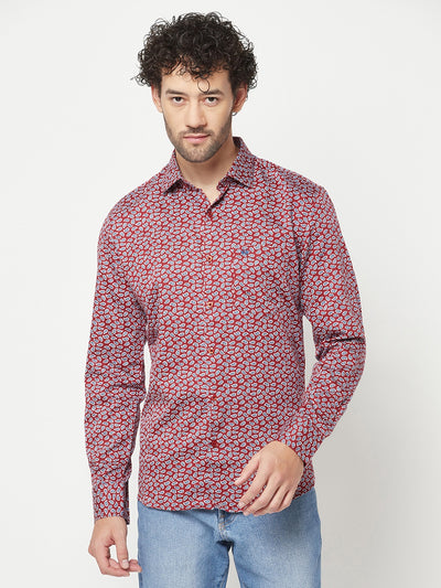 Maroon Printed Shirt