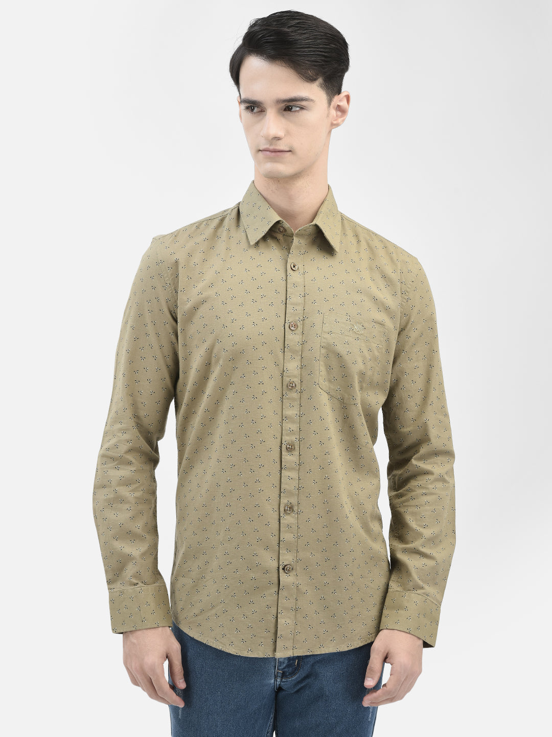 Olive Floral Shirt