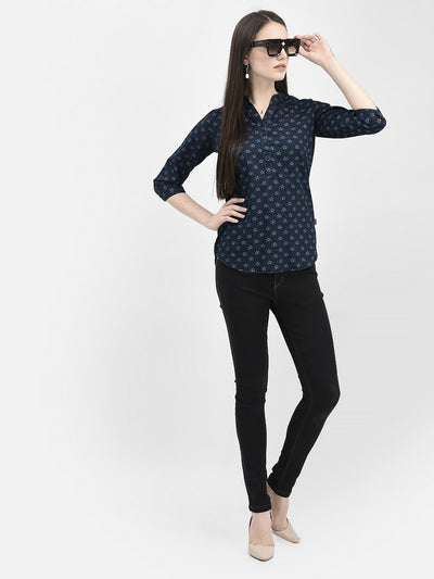 Floral Navy Blue Top