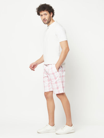 Pink Checked Lounge Shorts