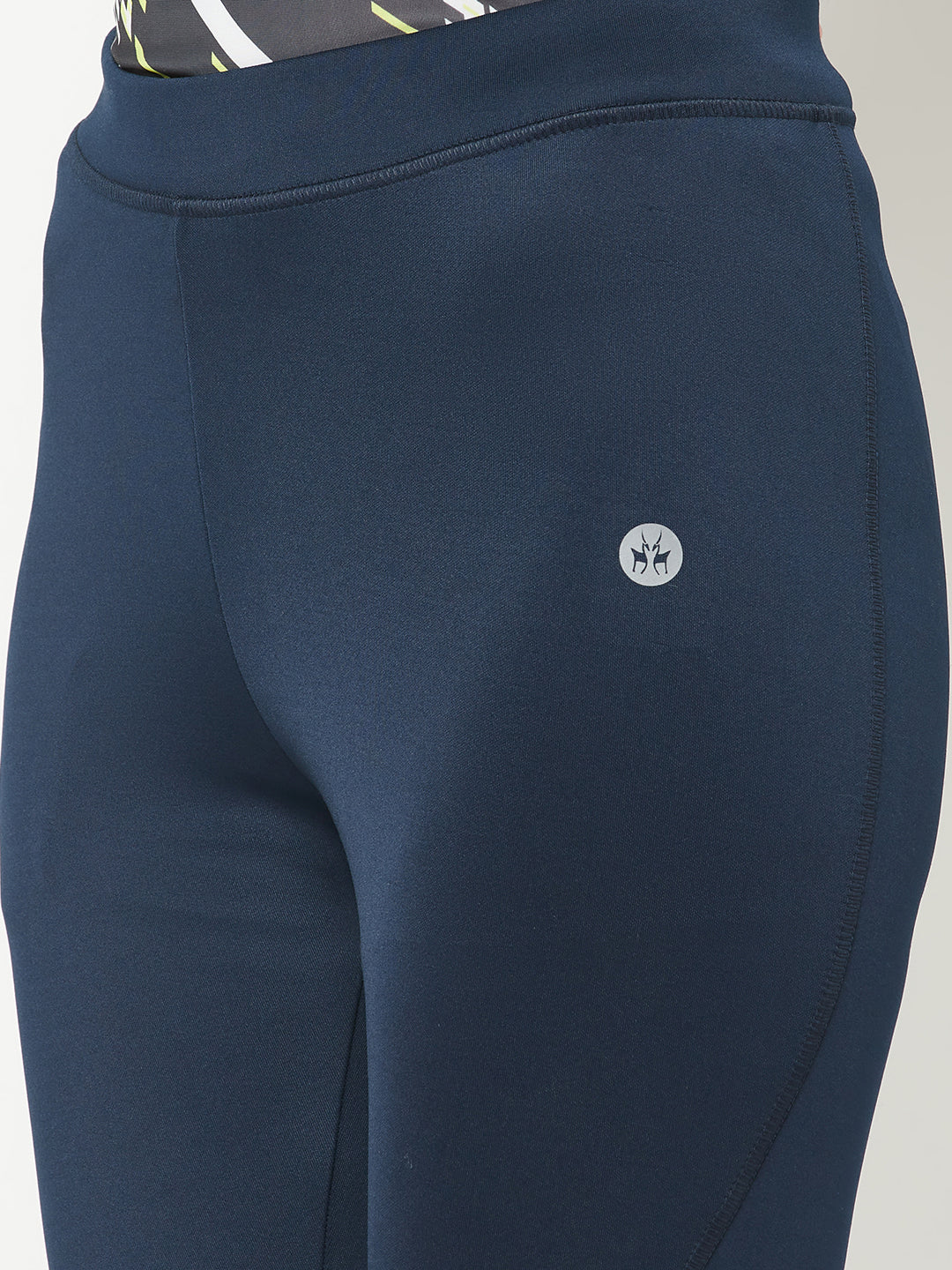 Navy Blue High Waist Capri Tights