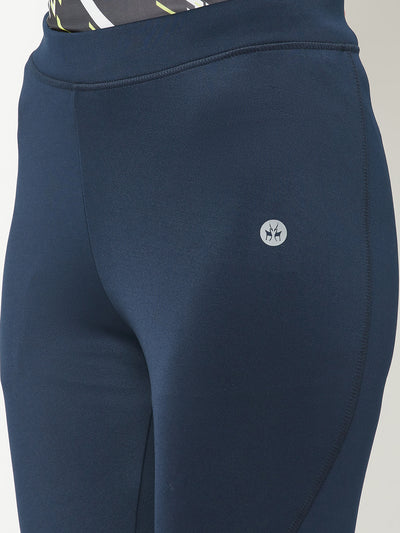 Navy Blue High Waist Capri Tights