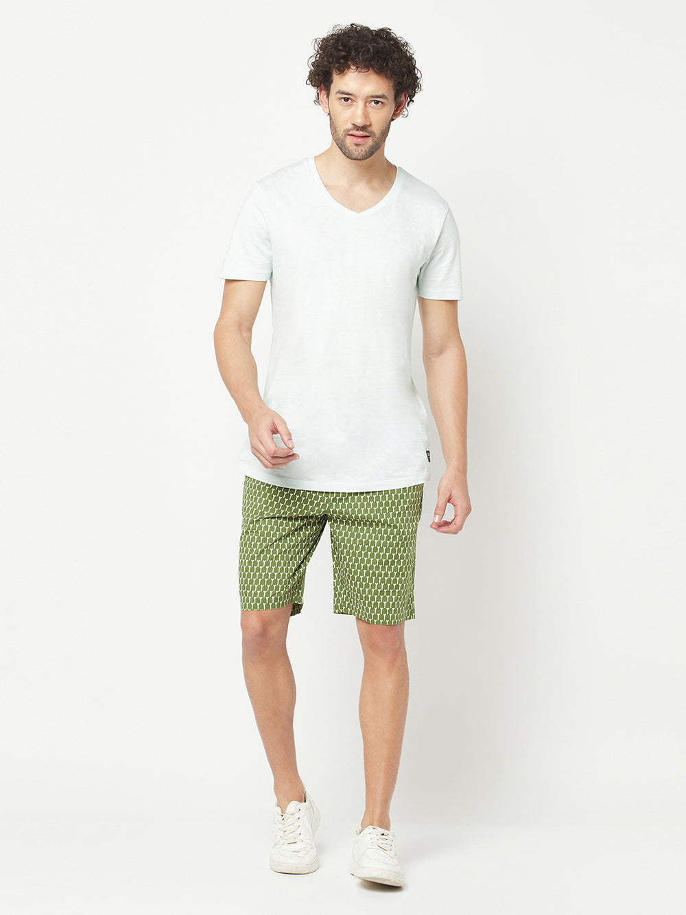 Green Printed Lounge Shorts