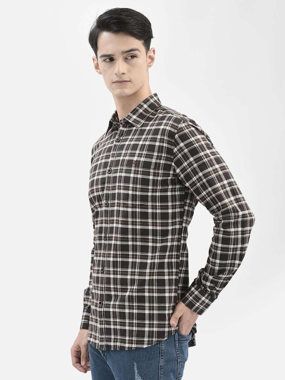 Brown Checked Shirt