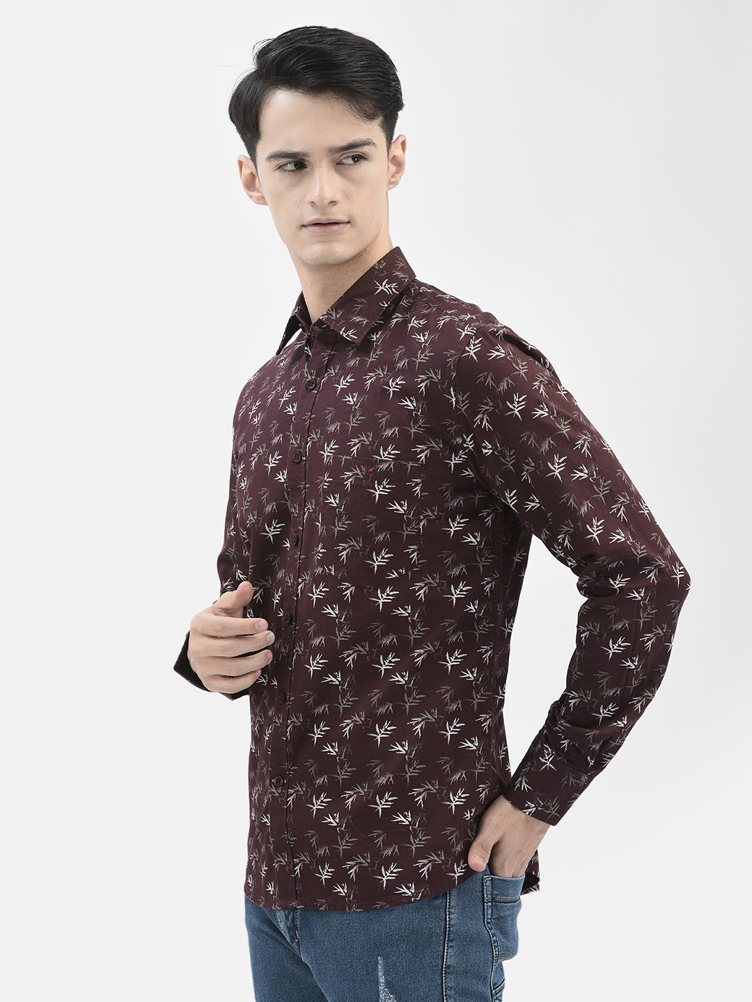 Brown Floral Shirt