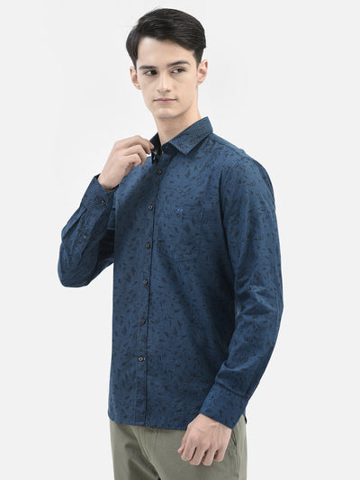 Navy Blue Printed Shirt