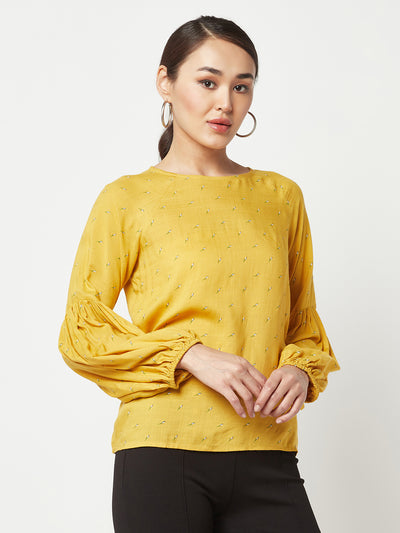 Mustard Floral Top