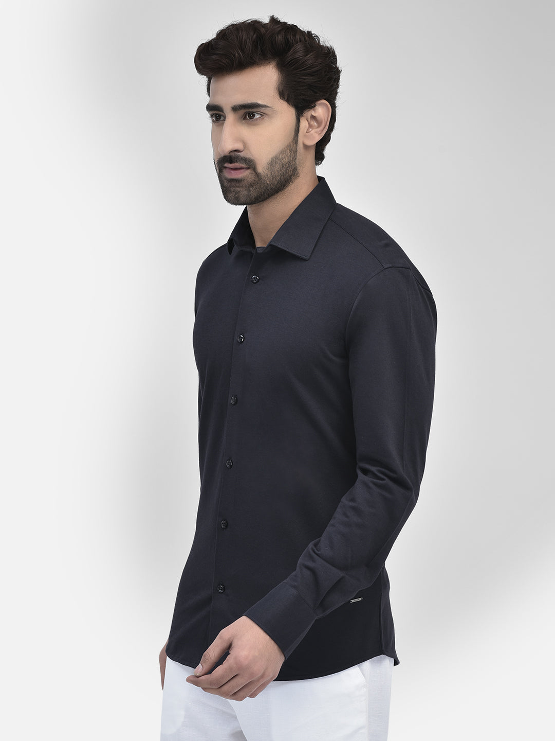 Navy Blue Pure Cotton Shirt