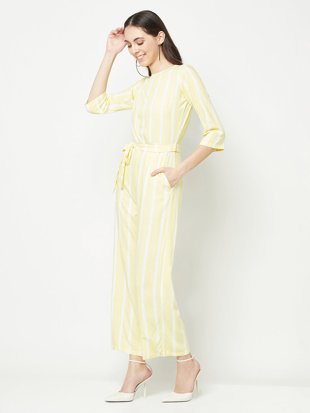 Yellow Round Neck Jumpsuit