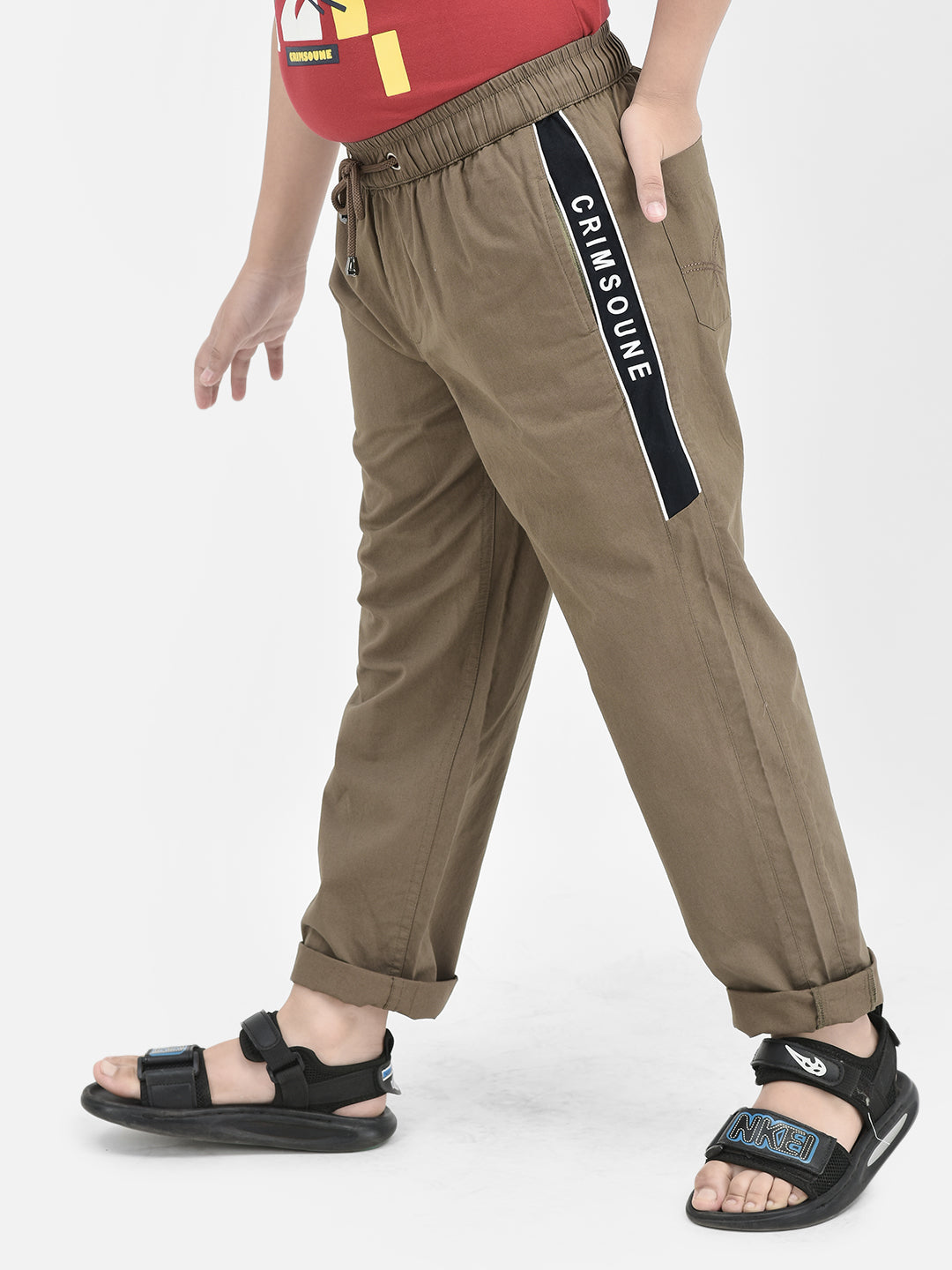 Brown Cotton Track Pants