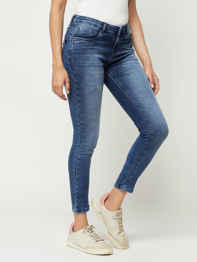  Blue Skinny Ankle Length Jeans