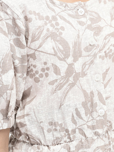  Beige Floral Jumpsuit