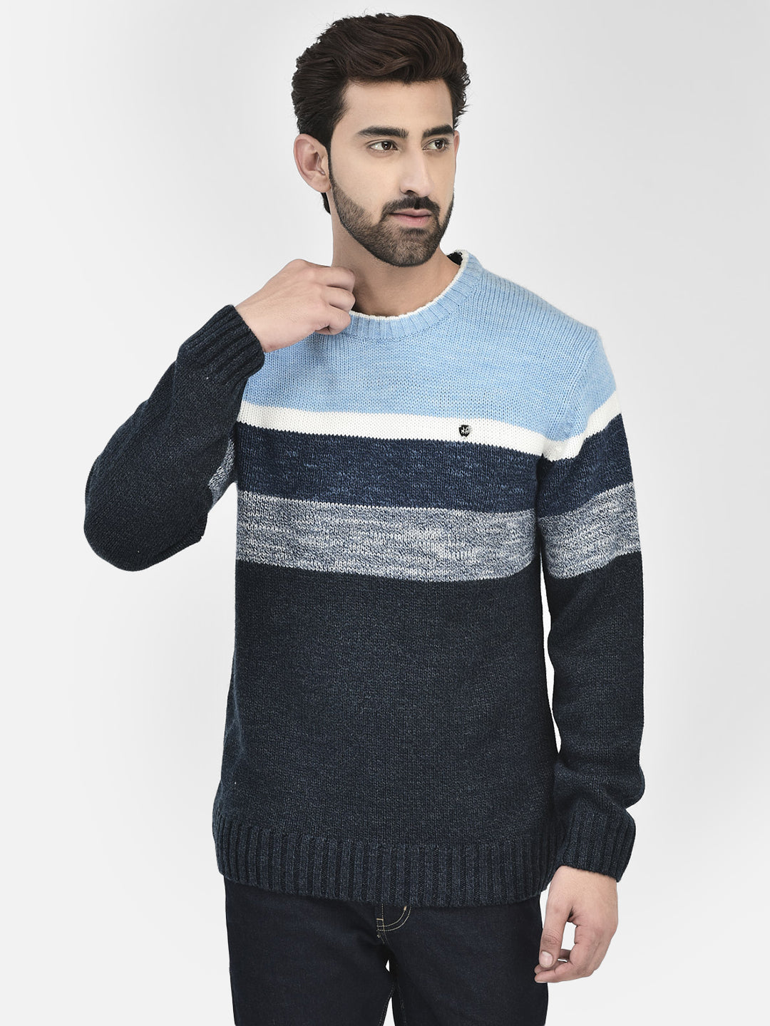 Sky Blue Stripes Sweaters.