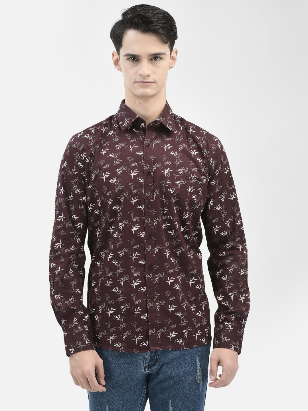 Brown Floral Shirt