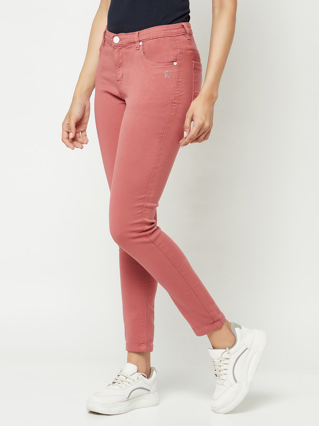  Pink Skinny Ankle Length Jeans