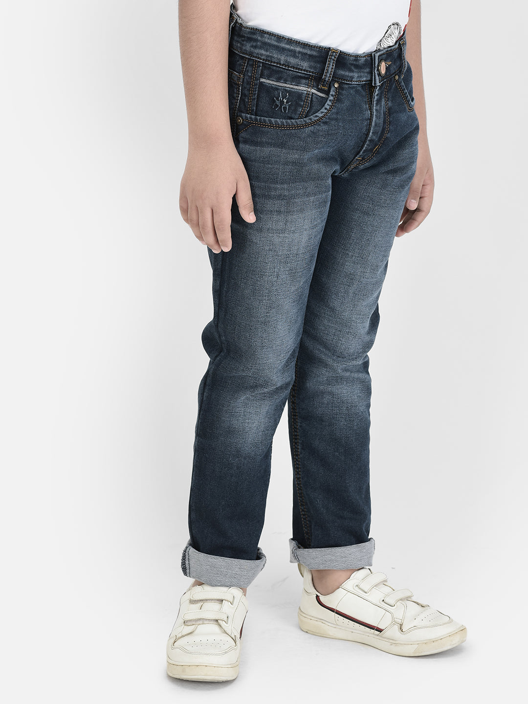 Navy Blue Light Washed Jeans