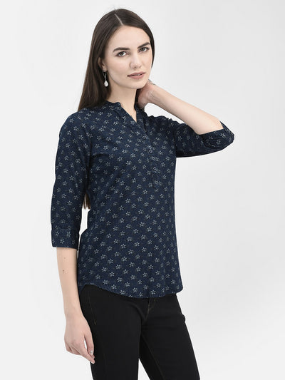 Floral Navy Blue Top