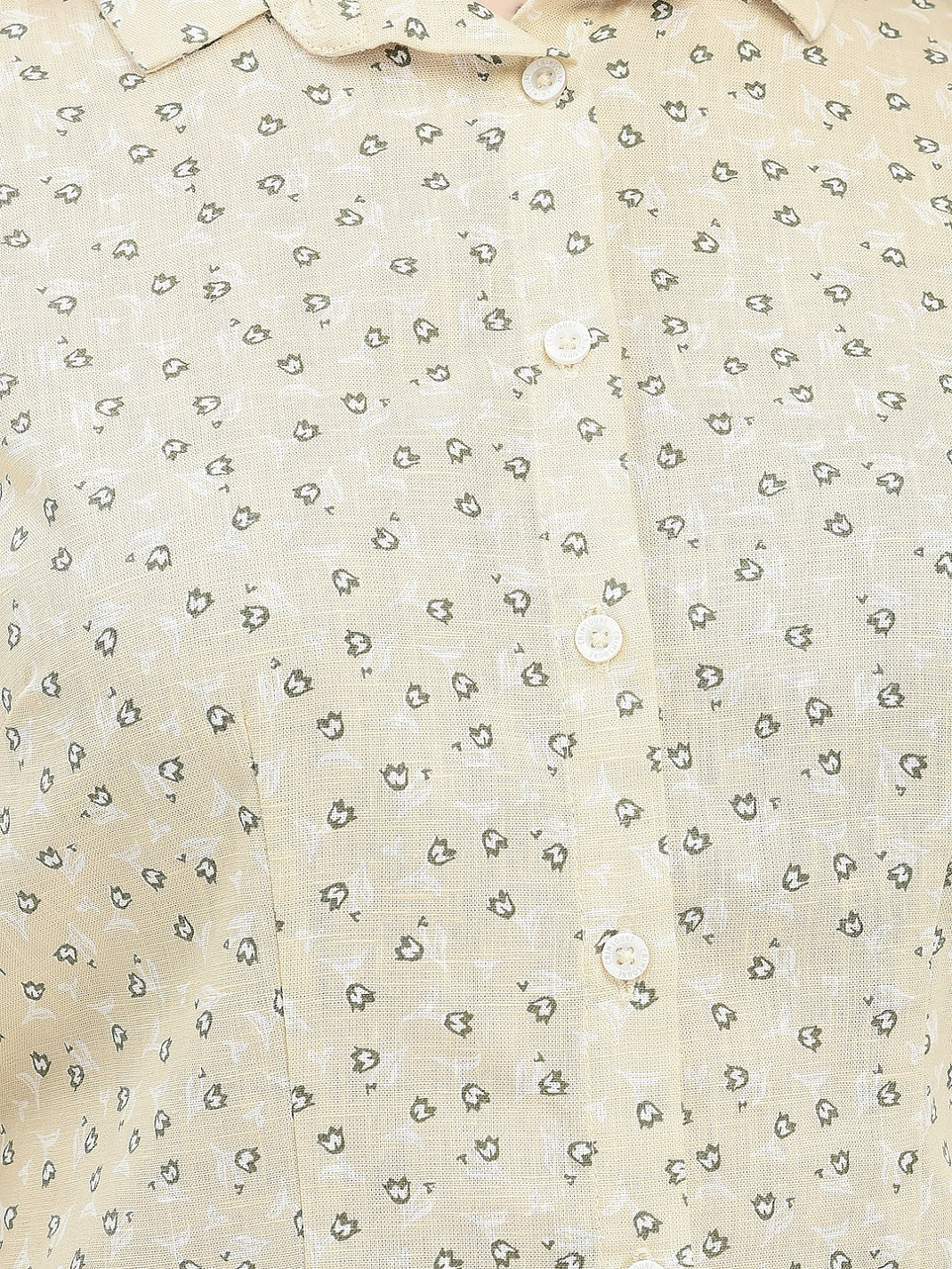 Abstract Print Beige Shirt