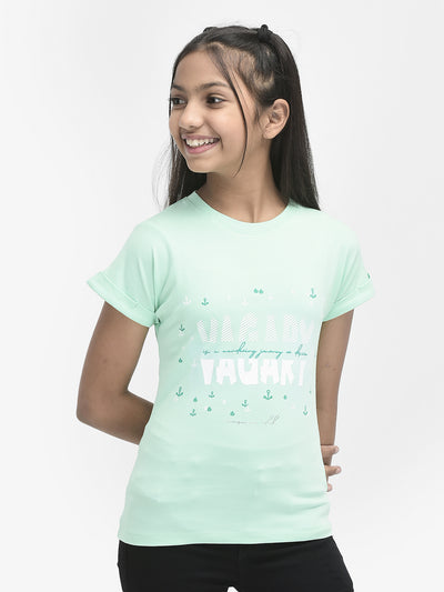 Mint-Green Printed T-shirt