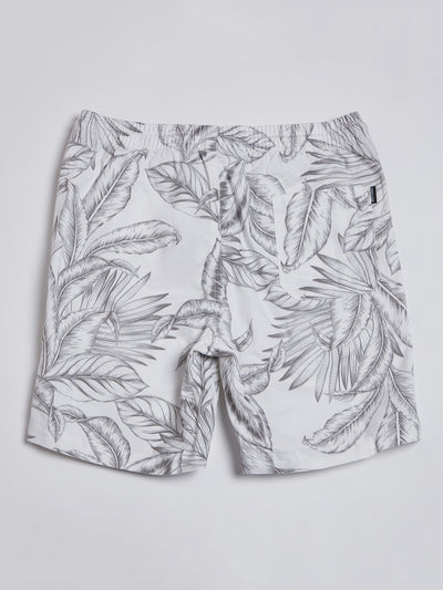 White Floral Printed Shorts